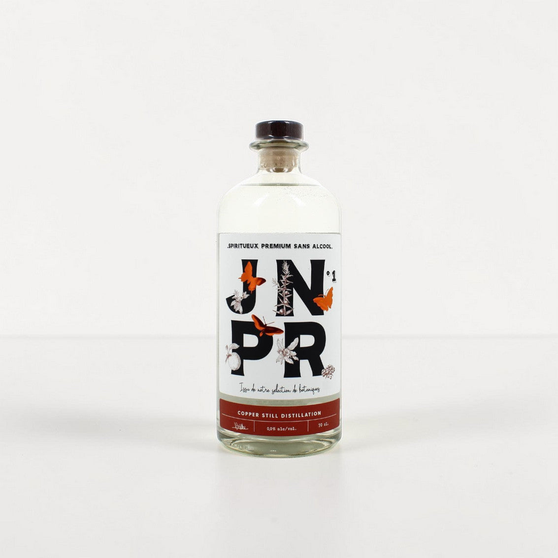 JNPR N°1 spiritueux sans alcool 0,0% – baies de genièvre botaniques distillé alambic cuivre Normandie France 70cl