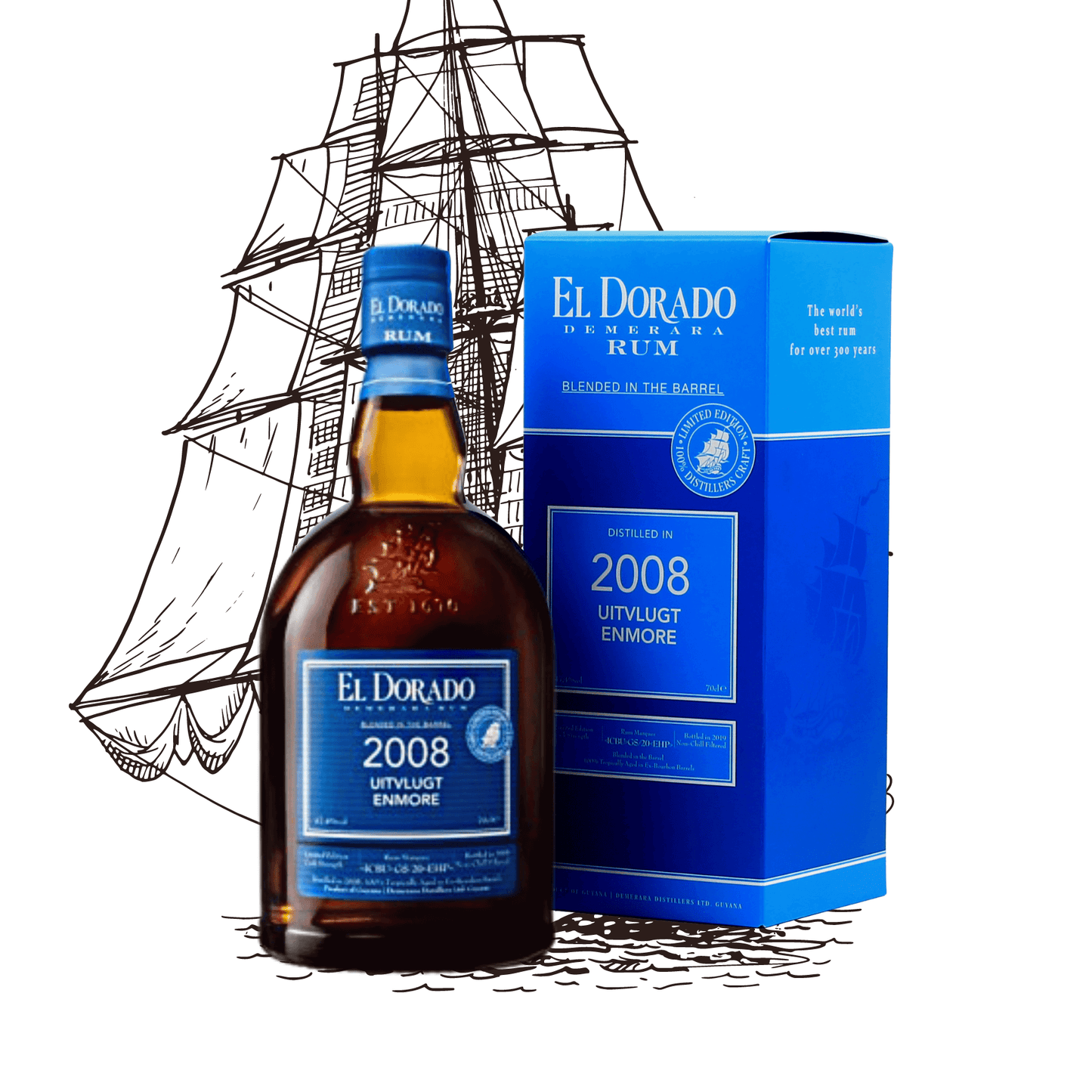 Uitvlugt Enmore 2008 Bleu – Rhum Vieux de Guyane