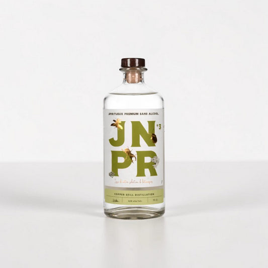 JNPR N°3 spiritueux sans alcool 0,0% – verveine citronnée baies de genièvre distillé alambic cuivre France 70cl