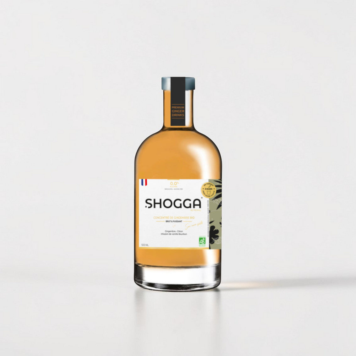 Shogga Primal concentré gingembre bio sans sucre 0,0% — citron vanille Bourbon Madagascar artisanal français 50cl