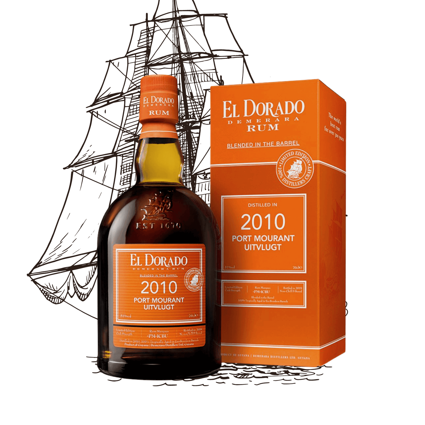 Port Mourant Uitvlugt 2010 Orange – Rhum Vieux Agricole